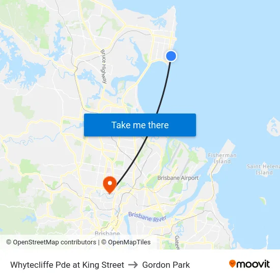 Whytecliffe Pde at King Street to Gordon Park map