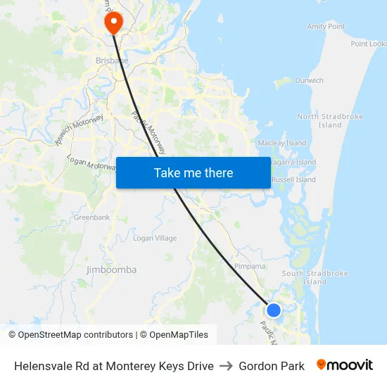 Helensvale Rd at Monterey Keys Drive to Gordon Park map
