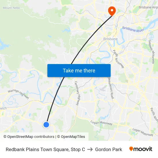 Redbank Plains Town Square, Stop C to Gordon Park map