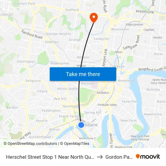 Herschel Street Stop 1 Near North Quay to Gordon Park map