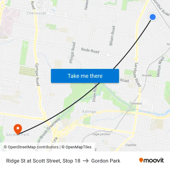Ridge St at Scott Street, Stop 18 to Gordon Park map