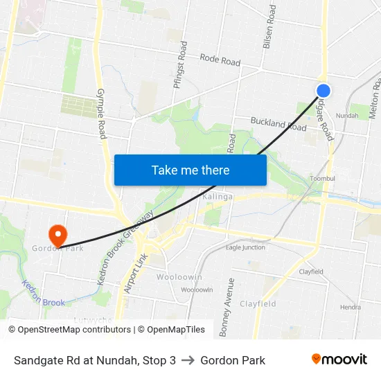 Sandgate Rd at Nundah, Stop 3 to Gordon Park map