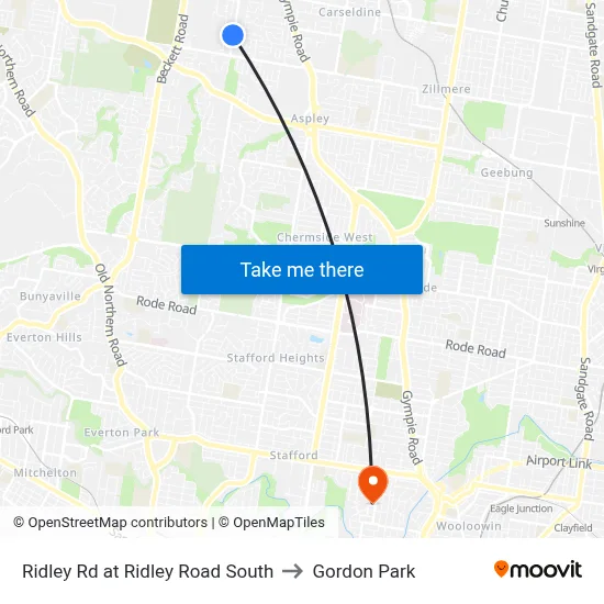 Ridley Rd at Ridley Road South to Gordon Park map