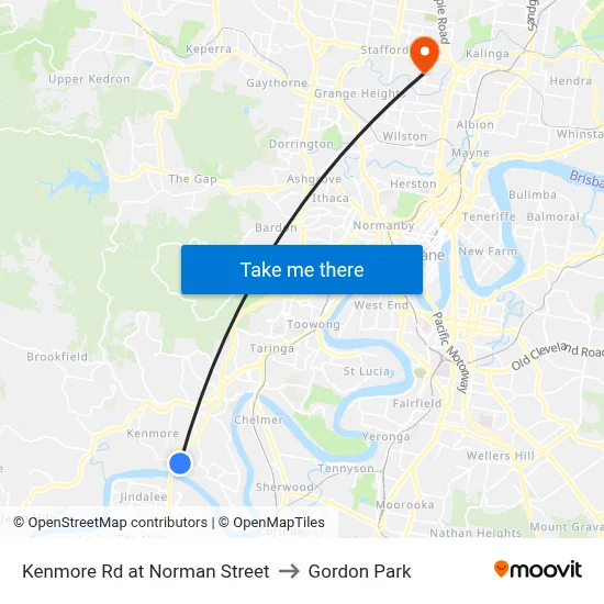 Kenmore Rd at Norman Street to Gordon Park map