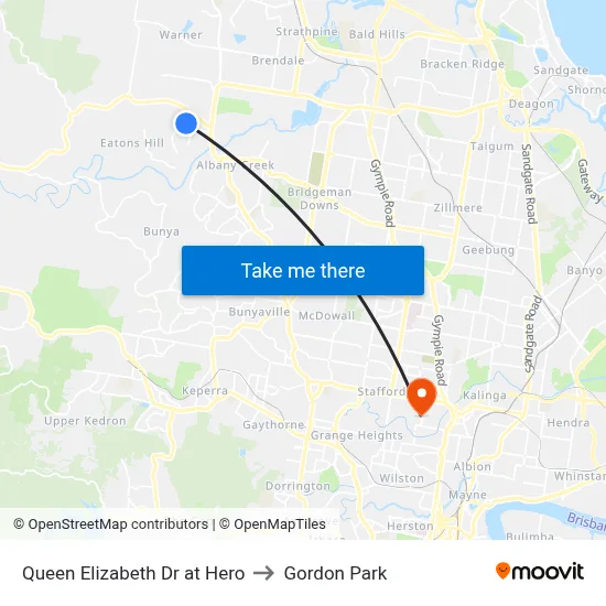 Queen Elizabeth Dr at Hero to Gordon Park map