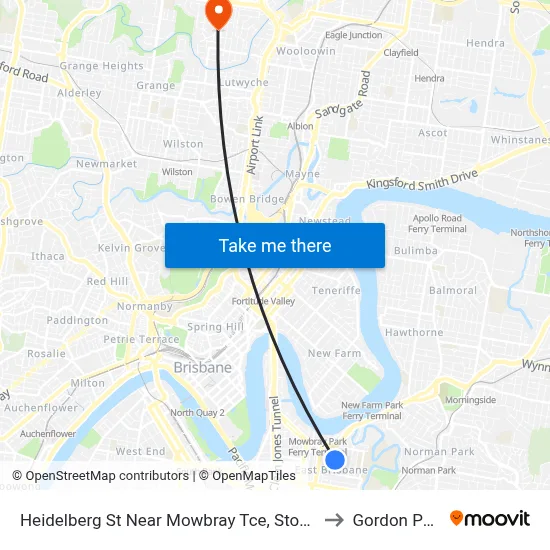 Heidelberg St Near Mowbray Tce, Stop 14 to Gordon Park map
