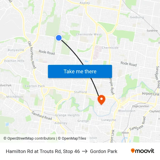 Hamilton Rd at Trouts Rd, Stop 46 to Gordon Park map