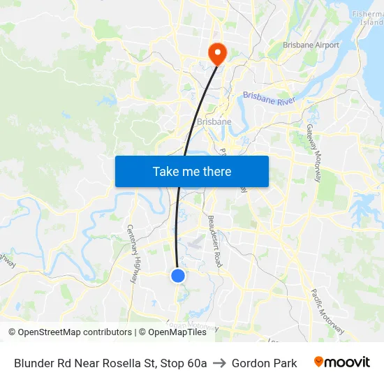 Blunder Rd Near Rosella St, Stop 60a to Gordon Park map