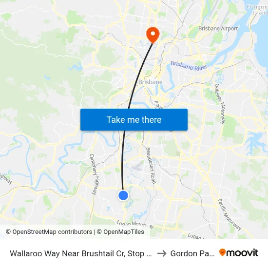 Wallaroo Way Near Brushtail Cr, Stop 61 to Gordon Park map