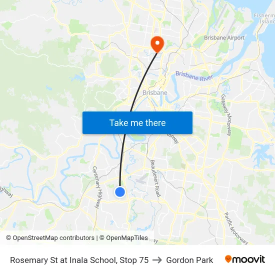 Rosemary St at Inala School, Stop 75 to Gordon Park map