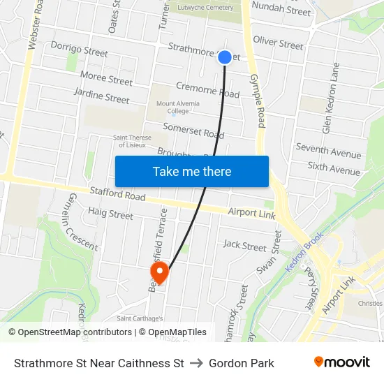 Strathmore St Near Caithness St to Gordon Park map