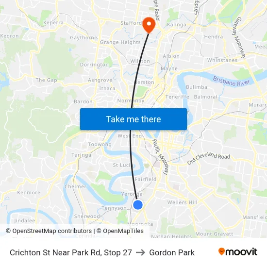 Crichton St Near Park Rd, Stop 27 to Gordon Park map