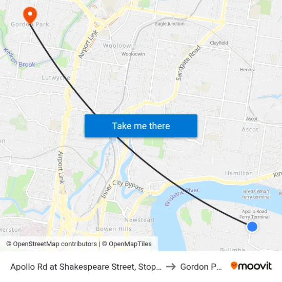 Apollo Rd at Shakespeare Street, Stop 39 to Gordon Park map