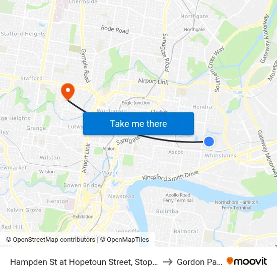 Hampden St at Hopetoun Street, Stop 30 to Gordon Park map