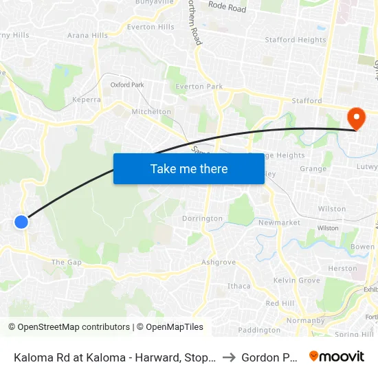 Kaloma Rd at Kaloma - Harward, Stop 38 to Gordon Park map