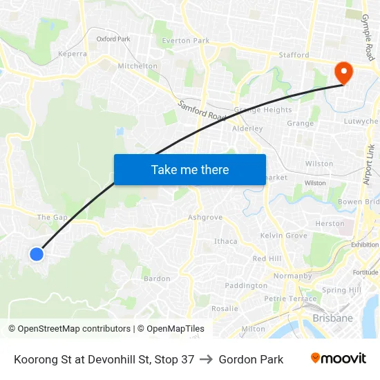 Koorong St at Devonhill St, Stop 37 to Gordon Park map