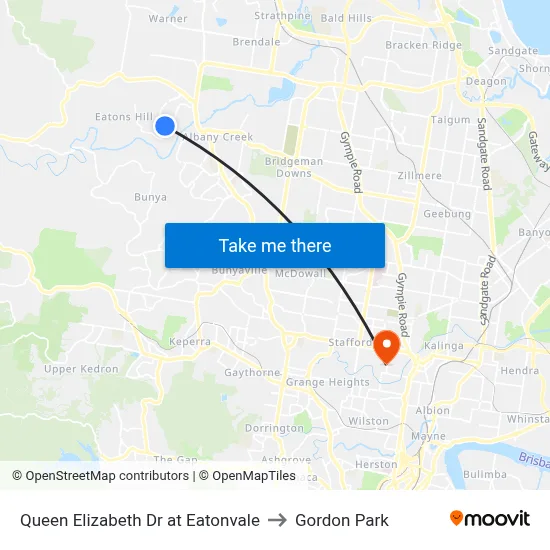 Queen Elizabeth Dr at Eatonvale to Gordon Park map