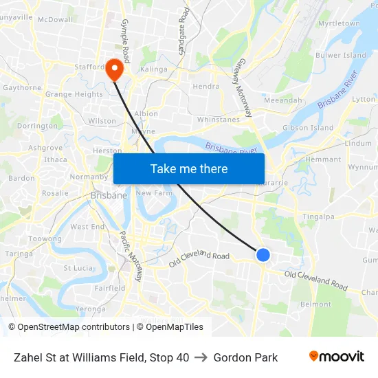 Zahel St at Williams Field, Stop 40 to Gordon Park map