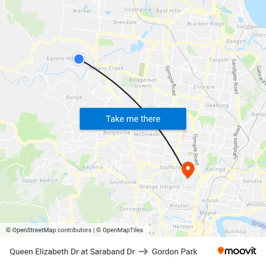 Queen Elizabeth Dr at Saraband Dr to Gordon Park map