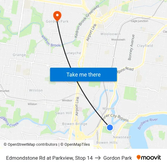 Edmondstone Rd at Parkview, Stop 14 to Gordon Park map