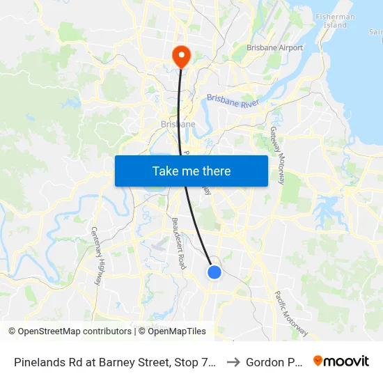 Pinelands Rd at Barney Street, Stop 70/71 to Gordon Park map