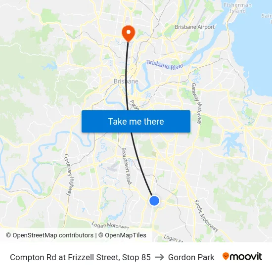 Compton Rd at Frizzell Street, Stop 85 to Gordon Park map