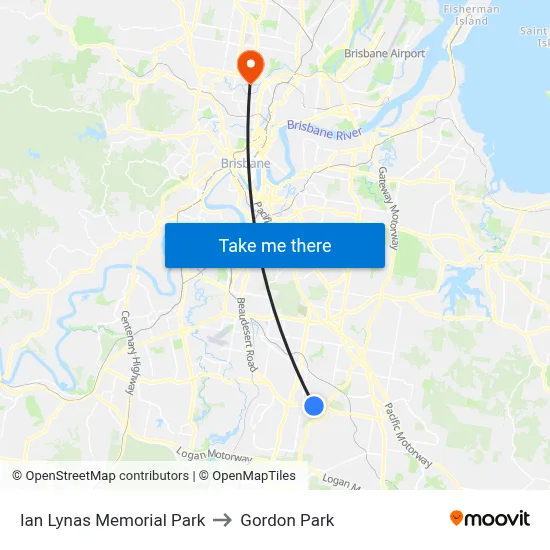 Ian Lynas Memorial Park to Gordon Park map