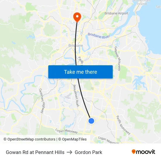 Gowan Rd at Pennant Hills to Gordon Park map