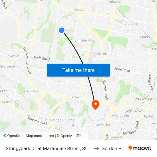 Stringybark Dr at Martindale Street, Stop 47 to Gordon Park map