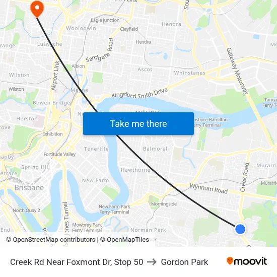 Creek Rd Near Foxmont Dr, Stop 50 to Gordon Park map