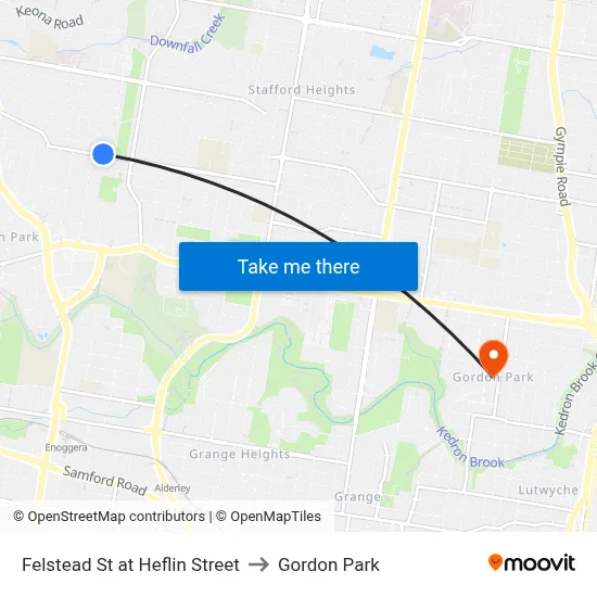 Felstead St at Heflin Street to Gordon Park map