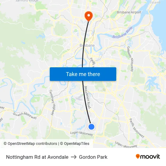 Nottingham Rd at Avondale to Gordon Park map