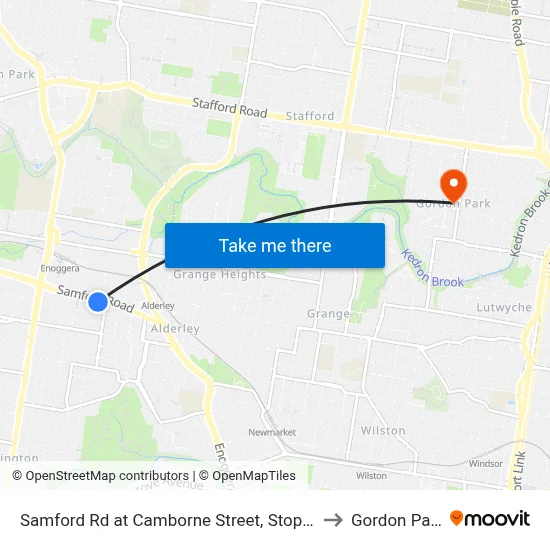 Samford Rd at Camborne Street, Stop 28 to Gordon Park map