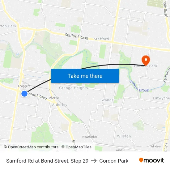 Samford Rd at Bond Street, Stop 29 to Gordon Park map