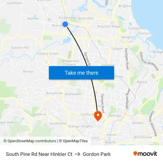 South Pine Rd Near Hinkler Ct to Gordon Park map