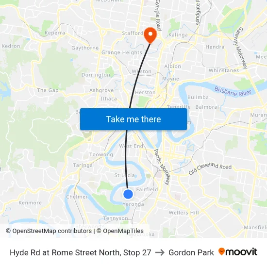Hyde Rd at Rome Street North, Stop 27 to Gordon Park map