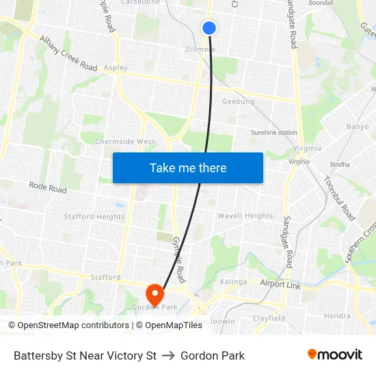 Battersby St Near Victory St to Gordon Park map