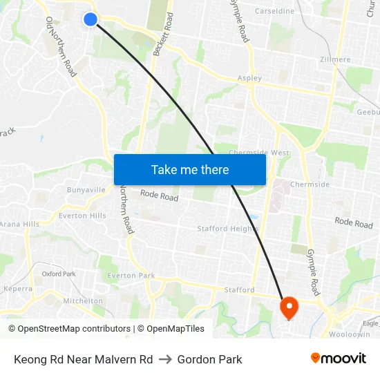Keong Rd Near Malvern Rd to Gordon Park map