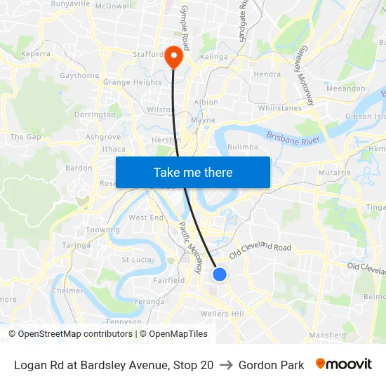 Logan Rd at Bardsley Avenue, Stop 20 to Gordon Park map