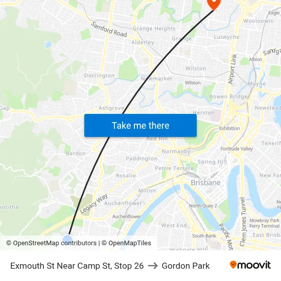 Exmouth St Near Camp St, Stop 26 to Gordon Park map
