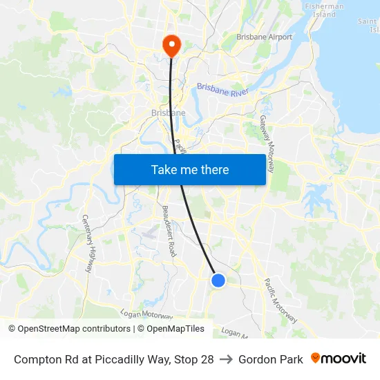 Compton Rd at Piccadilly Way, Stop 28 to Gordon Park map