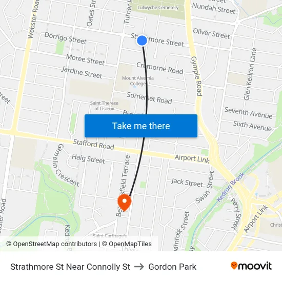 Strathmore St Near Connolly St to Gordon Park map