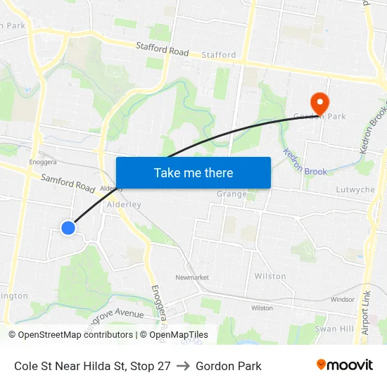 Cole St Near Hilda St, Stop 27 to Gordon Park map