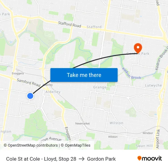 Cole St at Cole - Lloyd, Stop 28 to Gordon Park map