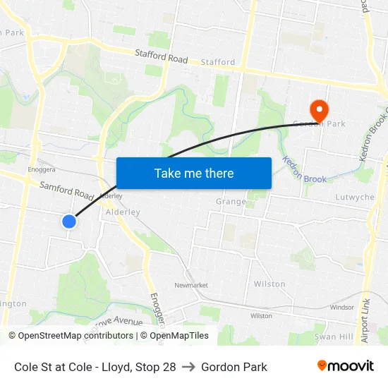 Cole St at Cole - Lloyd, Stop 28 to Gordon Park map
