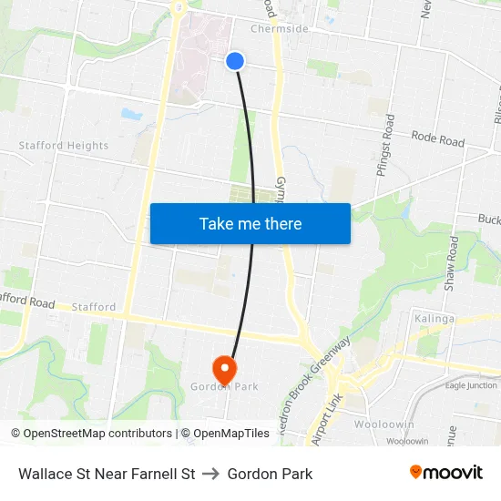 Wallace St Near Farnell St to Gordon Park map