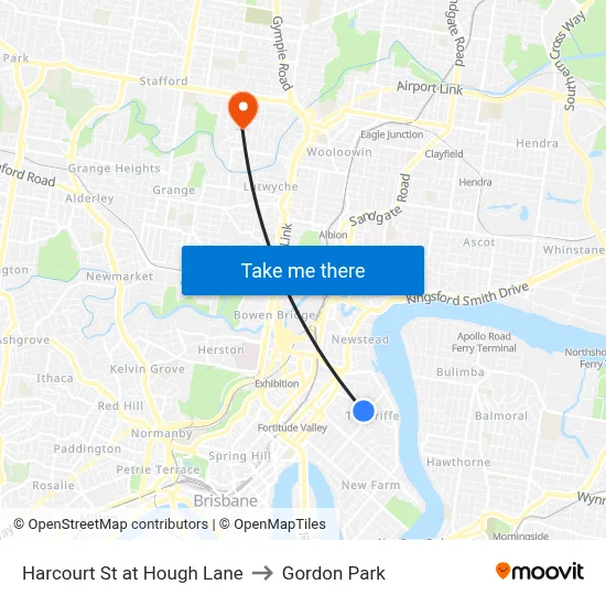 Harcourt St at Hough Lane to Gordon Park map