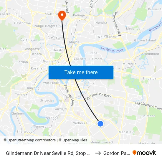 Glindemann Dr Near Seville Rd, Stop 47b to Gordon Park map
