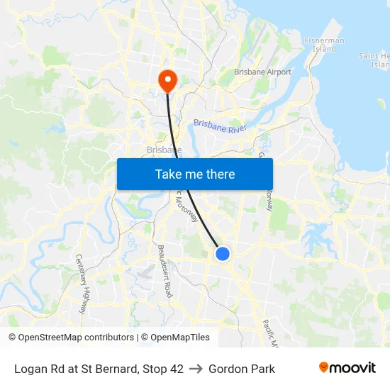 Logan Rd at St Bernard, Stop 42 to Gordon Park map