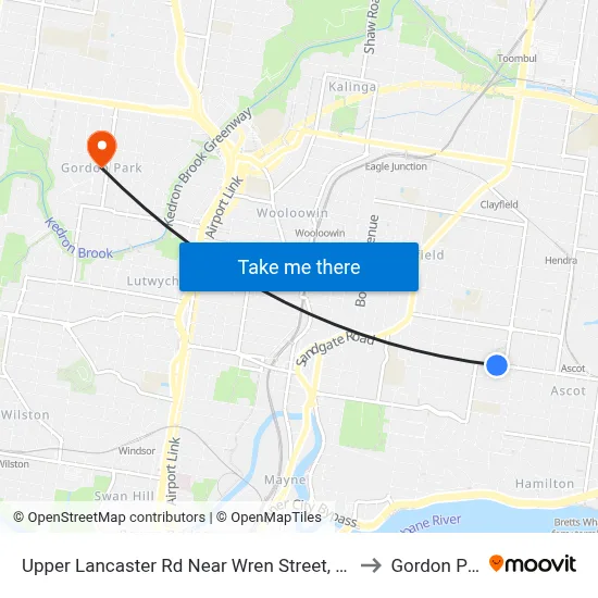 Upper Lancaster Rd Near Wren Street, Stop 25 to Gordon Park map